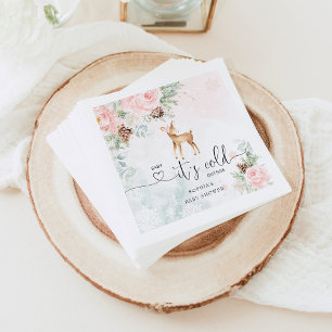 Blush pink baby deer baby its cold outside napkin