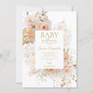 Blush Pink Baby in Bloom Baby Shower Girl Invitation