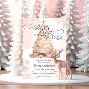 Blush Pink Baby it's Cold Outside Baby Shower Invitation
