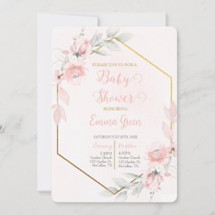 Blush Pink Baby Shower Girl Invitation