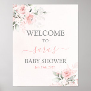 Blush Pink Baby Shower Girl Welcome sign