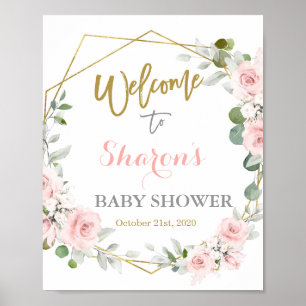 Blush pink Baby Shower girl welcome sign