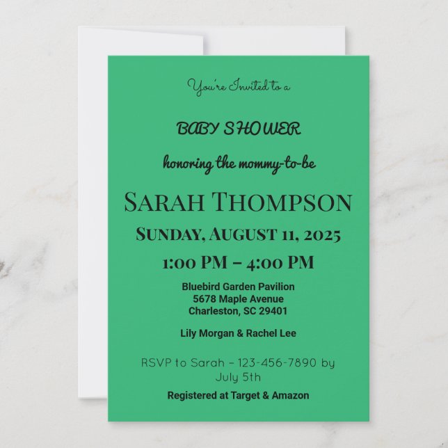 Blush Pink Baby Shower Invitation for a Boy (Front)