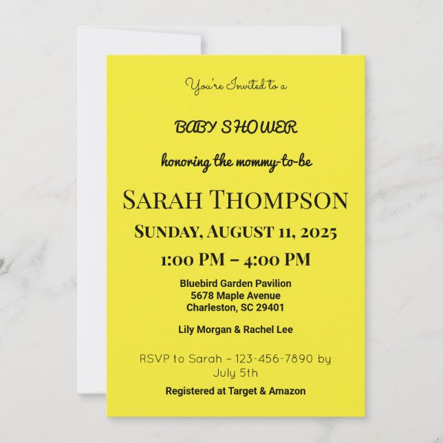 Blush Pink Baby Shower Invitation for a Boy (Front)