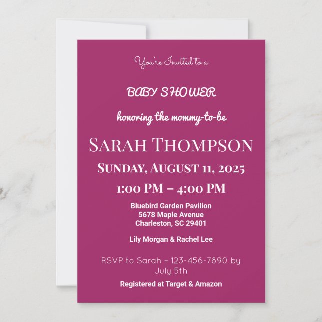 Blush Pink Baby Shower Invitation for a Boy (Front)