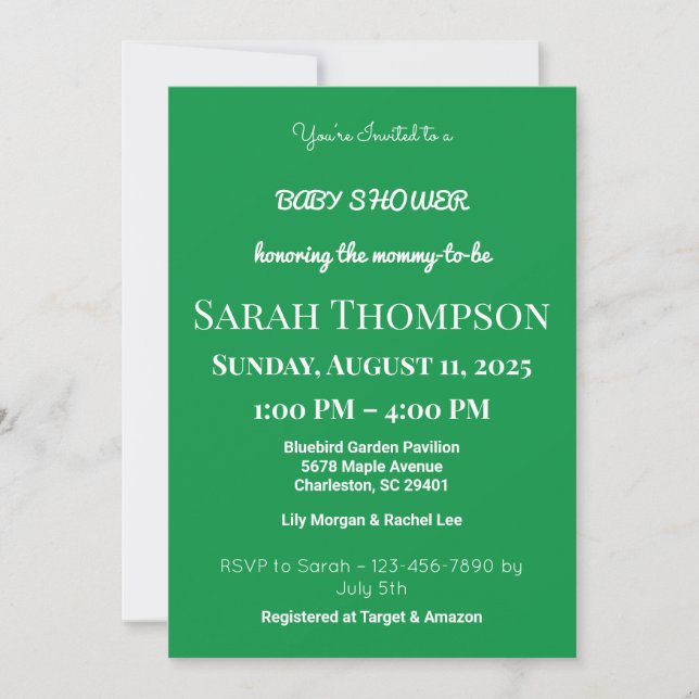 Blush Pink Baby Shower Invitation for a Boy (Front)