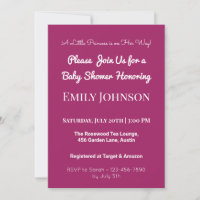 Blush Pink Baby Shower Invitation for a Girl