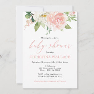 Blush Pink Baby Shower Invitations
