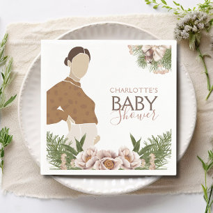 Blush Pink Baby Shower Watercolor Floral Napkin