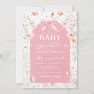 Blush Pink Baby Sprinkle Wildflower Baby Shower Invitation