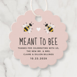Blush Pink Baby to Bee Honey Shower Favour Tag