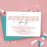 Blush Pink Balloon Surprise Birthday Party Invitation<br><div class="desc">Blush Pink Balloon Surprise Party Invitation</div>