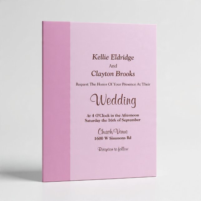 Blush Pink Bar Wedding Invitation (Creator Uploaded)