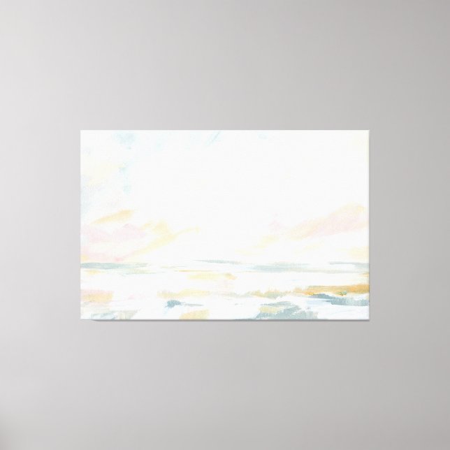 Blush Pink Beach Seascape Fine Art Canvas Print (Front)
