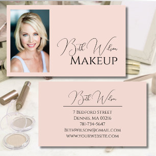 Blush Pink Beauty Business Branding Photo Card