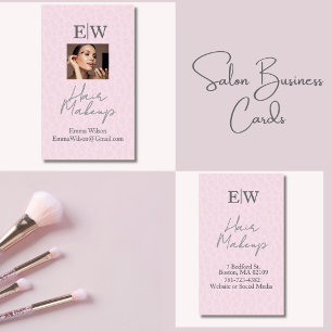 Blush Pink & Beauty Salon Photo Card Vertical