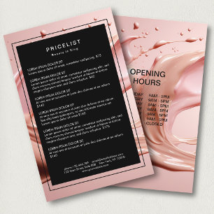 Blush Pink Beauty Salon Price List Flyer