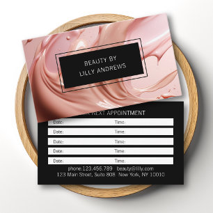 Blush Pink Beauty Salon QR Code Appointment Business Card
