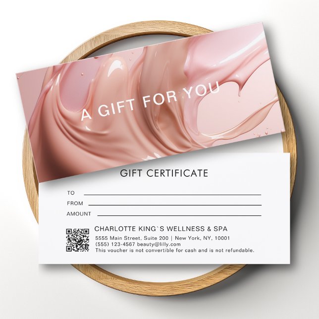 Blush Pink Beauty Salon QR Code Gift Certificate (Blush Pink Beauty Salon QR Code Gift Certificate)