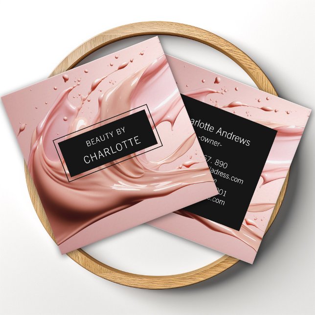 Blush Pink Beauty Salon Square Business Card (Creator Uploaded)