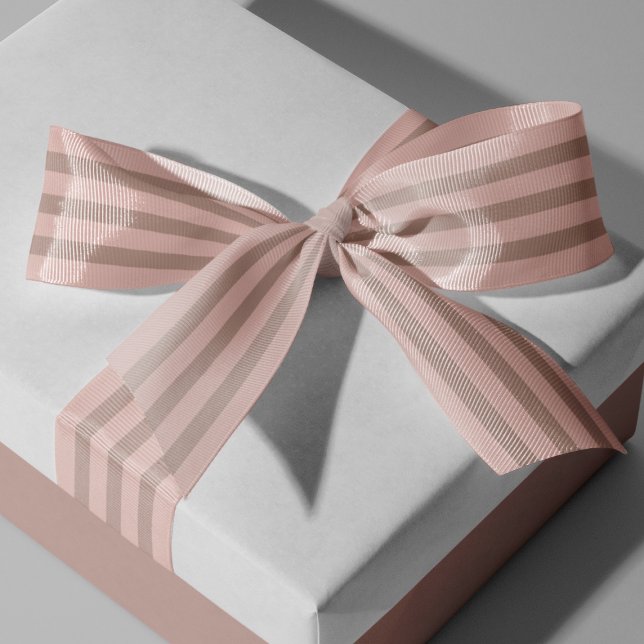 Blush Pink Beige Stripes Colours FFCEC7 and D6AEA3 Grosgrain Ribbon (Blush Pink Beige Stripes Colors FFCEC7 and D6AEA3 Grosgrain Ribbon)