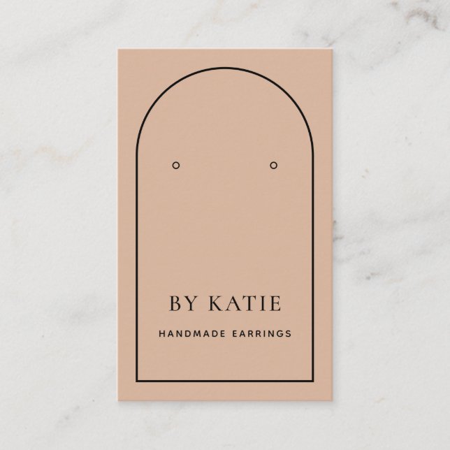 Blush Pink & Black Arch Earring Display Card (Front)