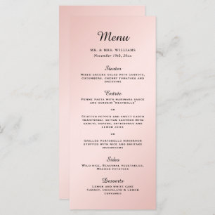 Blush Pink Black Elegant Modern Wedding Menu