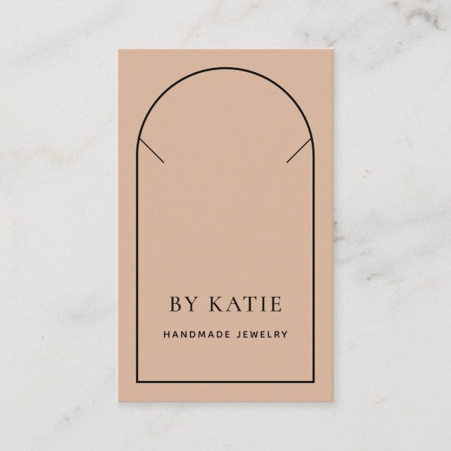 Blush Pink & Black Minimal Necklace Display Card (Front)
