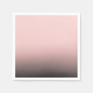 Blush Pink & Black Ombre Modern Chic Wedding Napkin