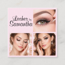 Blush Pink Black Script 3 Photo Logo QR Code