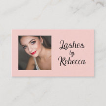 Blush Pink Black Script Photo Eye Lashes