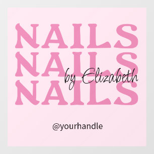 Blush Pink Black Typography Handle Nail Salon