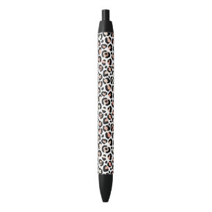 Blush Pink Black White Leopard Print          Pen