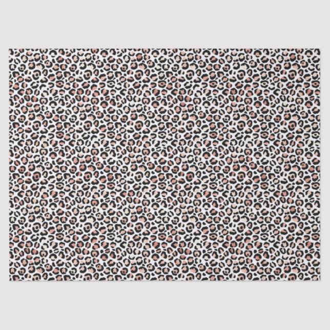 Blush Pink Black White Leopard Print             Tissue Paper (Front)