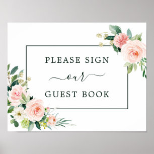 Blush Pink Bloom Guest Book Sign
