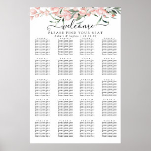 Blush Pink Bloom Seating Chart