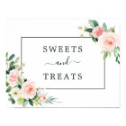 Blush Pink Bloom Sweets and Treats Dessert Sign