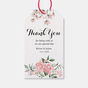 Blush Pink Bloom Wedding Gift Tag