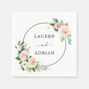 Blush Pink Bloom Wedding Napkin