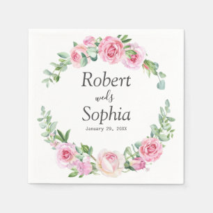 Blush Pink Bloom Wedding Napkin