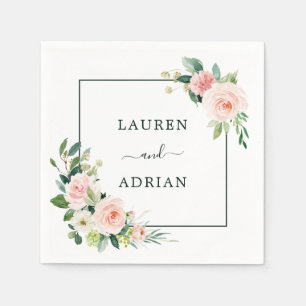 Blush Pink Bloom Wedding Napkin