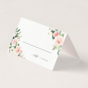 Blush Pink Bloom Wedding Place Card
