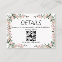 Blush Pink Bloom Wedding QR Code