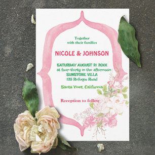 Blush Pink Blossom Floral Frame Wedding Invitation