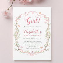 Blush Pink Blossom Floral Girl Baby Shower