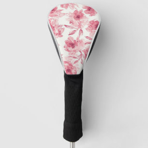 Blush Pink Blossoms Watercolor Painted Airy Floral Golf Head Cover