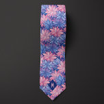 Blush Pink & Blue Floral Monogram Tie<br><div class="desc">Achieve a charming and elegant look with our Blush Pink & Blue Floral Monogram Neck Tie. The floral monogram design in blush pink and blue adds a touch of sophistication to your wedding attire. Pair it with our matching socks for a coordinated style.</div>