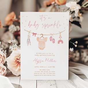 Blush Pink Boho Baby Clothes Baby Sprinkle Invitation