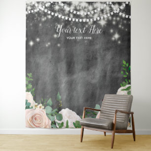Blush Pink Boho Customisable Photo Booth Backdrop Tapestry