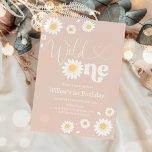 Blush Pink Boho Daisy Wild One 1st Birthday Party  Invitation<br><div class="desc">Blush Pink Boho Daisy Wild One 1st Birthday Party Invitation
All designs are © PIXEL PERFECTION PARTY LTD</div>